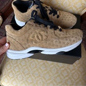 Rare Chanel Sneakers Interlocking CC Sneaker Trainers Authentic Box & Dustbags